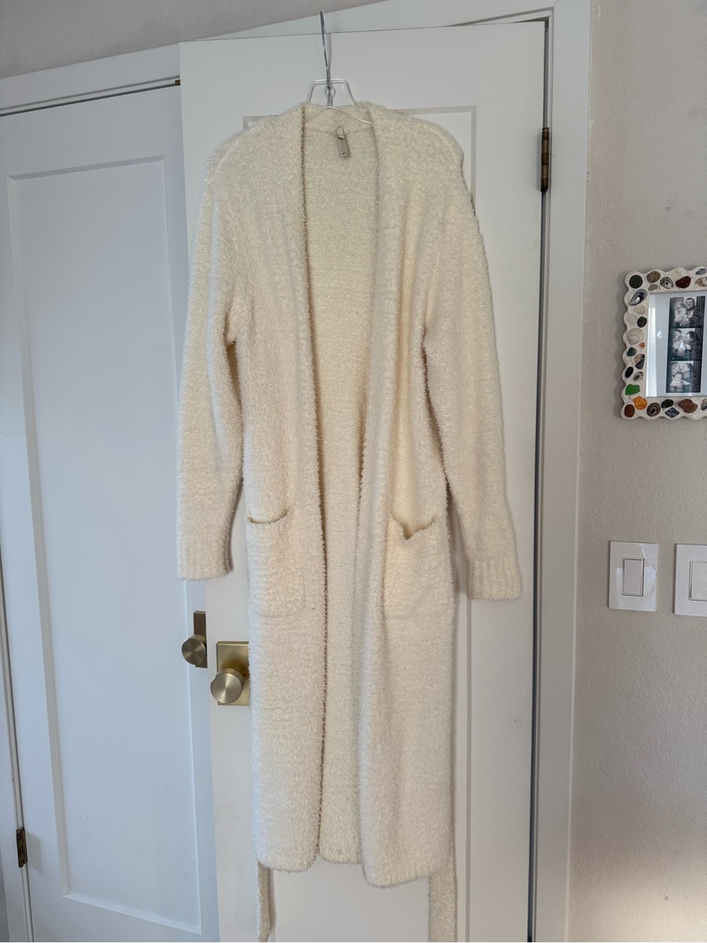 Skims cream cozy knit robe size small/medium